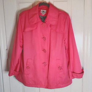 Worthington Short Swing Lined Trench Coat Button Down, Pockets, Very Classy Look